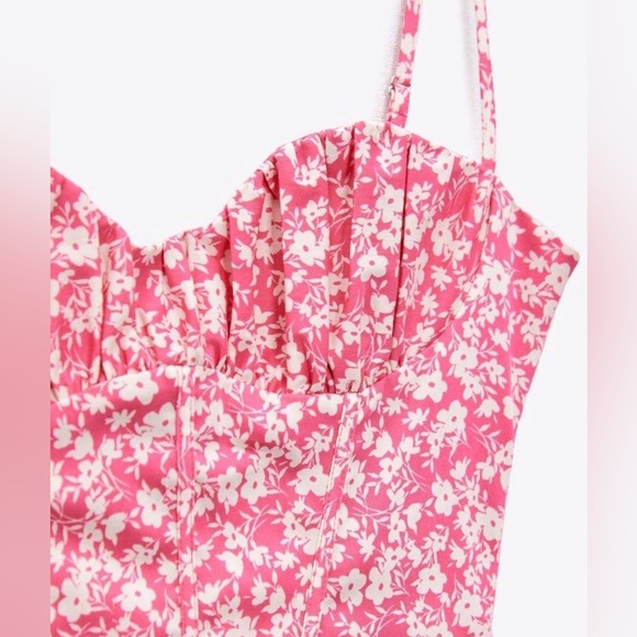 NWT Zara Floral Corset Bodysuit, Sz Small - Picture 4 of 16